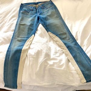 Gorgeous sexy rag & bone jeans with leather accent